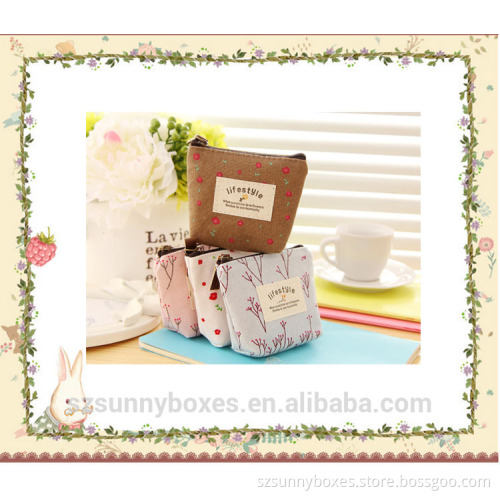 2016 Promotional Canvas/linen Cute Ladies Coin Wallet
